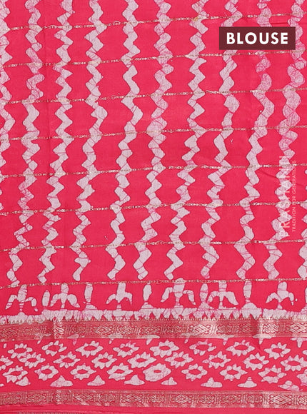 Pink Semi Chanderi Saree - Batik Prints