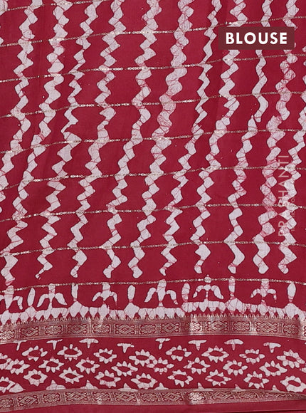 Maroon Semi Chanderi Saree - Batik Prints