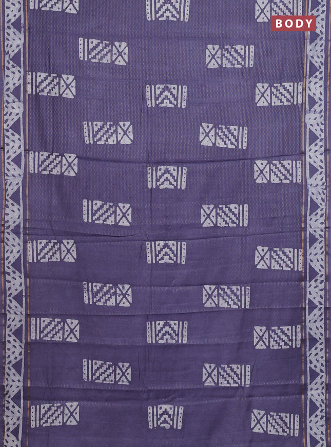 Grey Semi Chanderi Saree - Batik Prints