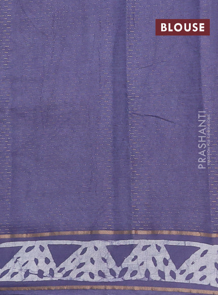 Grey Semi Chanderi Saree - Batik Prints
