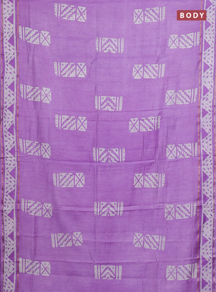 Lavender Semi Chanderi Saree - Batik Prints