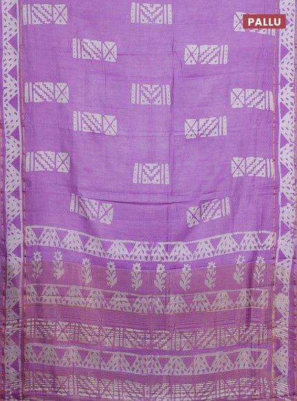 Lavender Semi Chanderi Saree - Batik Prints