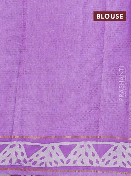 Lavender Semi Chanderi Saree - Batik Prints