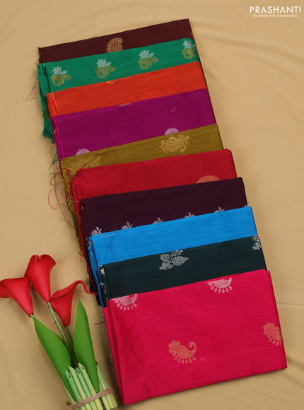 Raw silk blouse bit assorted colours & design and pack of 10