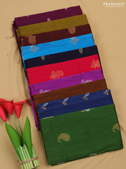 Raw silk blouse bit assorted colours & design and pack of 10