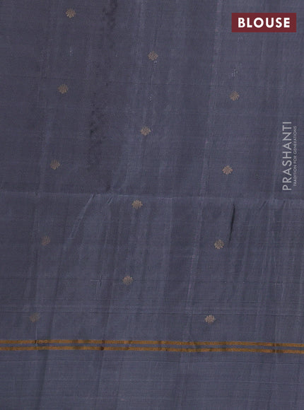 Green & Purple Kanchipuram Soft Silk Saree - Buttas