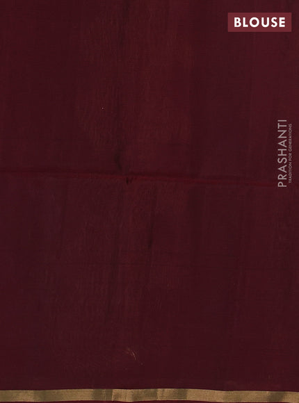 Black & Maroon Kanchipuram Soft Silk Saree - Buttas