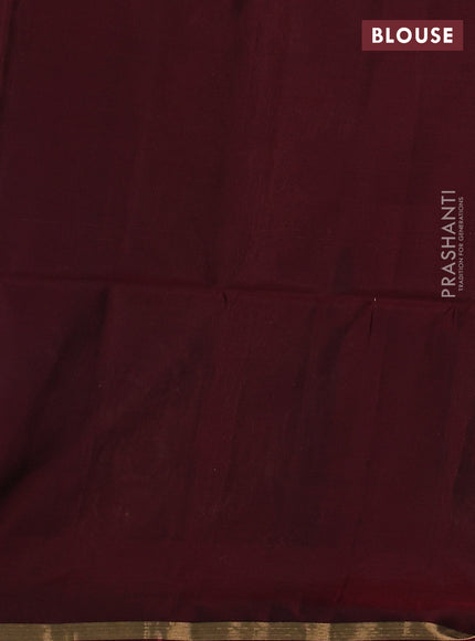 Green & Maroon Kanchipuram Soft Silk Saree - Buttas