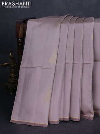Rosy B rown Kanchipuram Soft Silk Saree -  Buttas