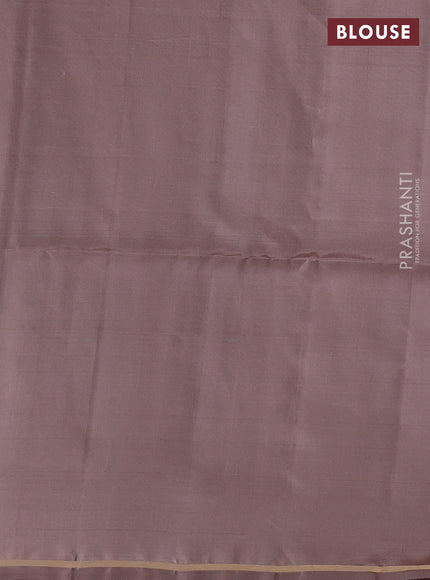 Rosy B rown Kanchipuram Soft Silk Saree -  Buttas