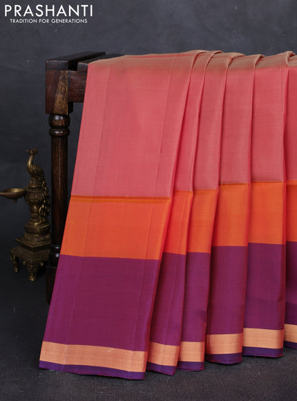 Red & Blue Kanchipuram Soft Silk Saree