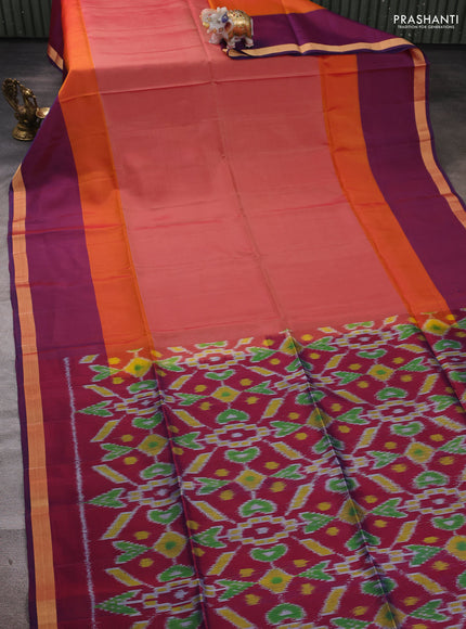 Red & Blue Kanchipuram Soft Silk Saree