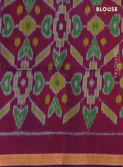 Red & Blue Kanchipuram Soft Silk Saree