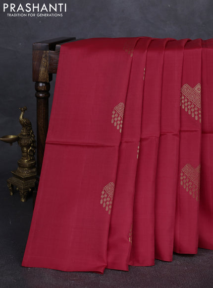Red Kanchipuram Soft Silk Saree - Buttas