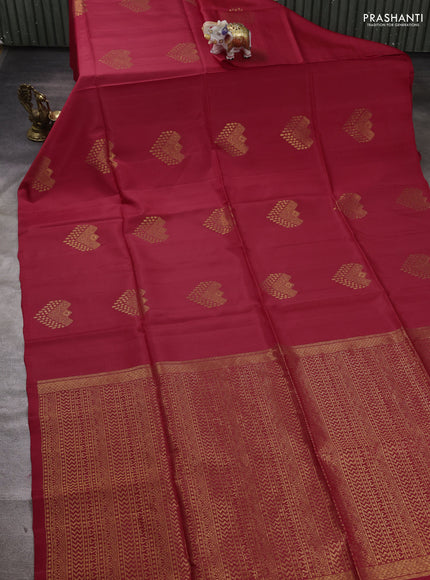 Red Kanchipuram Soft Silk Saree - Buttas