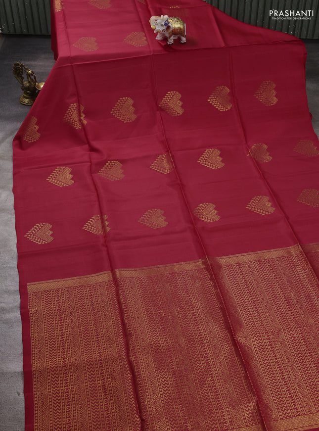 Red Kanchipuram Soft Silk Saree - Buttas