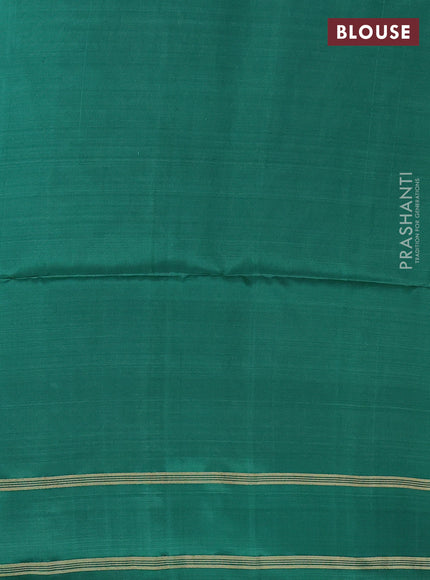CS Blue & Green Kanchipuram Soft Silk Saree - Buttas