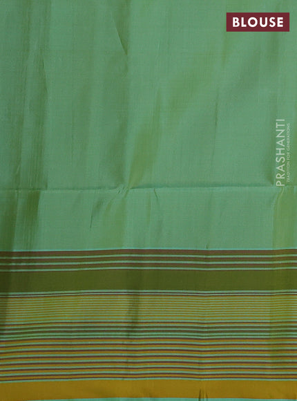 Teal Green Kanchipuram Soft Silk Saree - Buttas