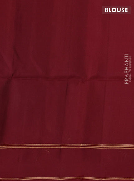 Pastel Maroon & Maroon Kanchipuram Soft Silk Saree - Zari Weaves