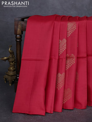 Red Kanchipuram Soft Silk Saree - Buttas