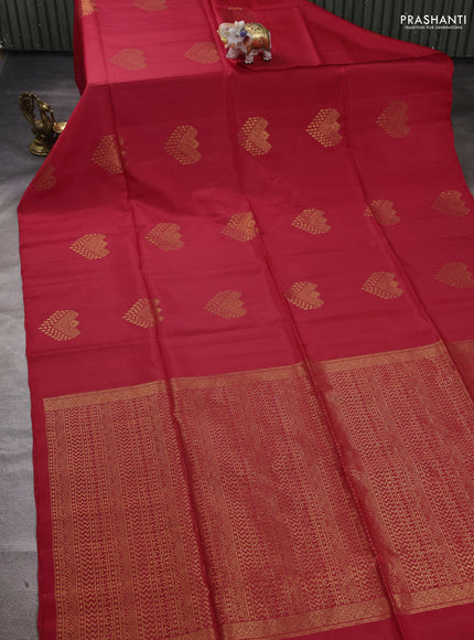 Red Kanchipuram Soft Silk Saree - Buttas
