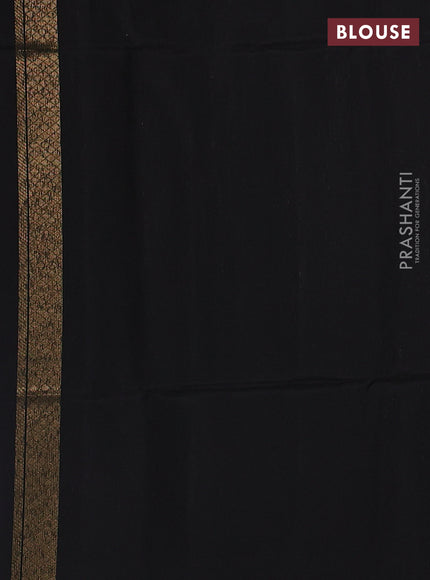 Black Kanchipuram Soft Silk Saree - Buttas