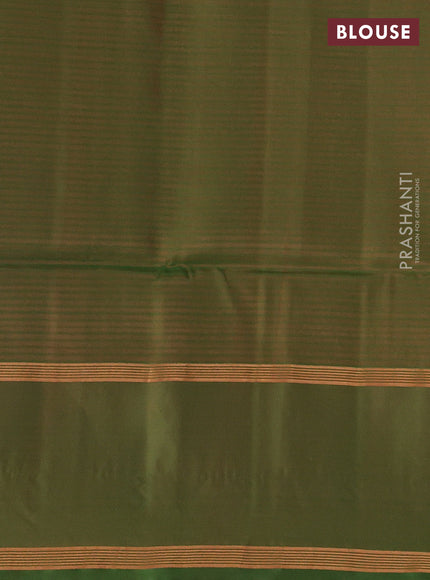 Rust & Green Kanchipuram Soft Silk Saree - Buttas