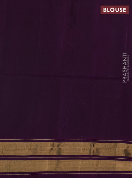 Peacock Green & Purple Kanchipuram Soft Silk Saree - Buttas