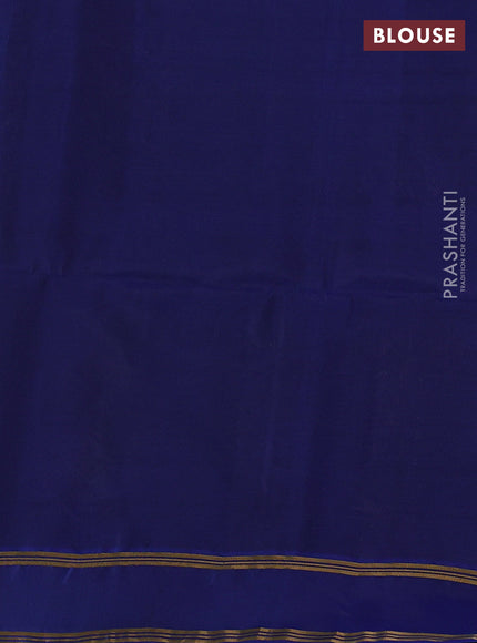 Purple & blue Kanchipuram Soft Silk Saree - Buttas