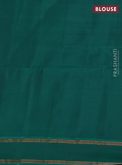 Maroon & teal Green Kanchipuram Soft Silk Saree - Buttas