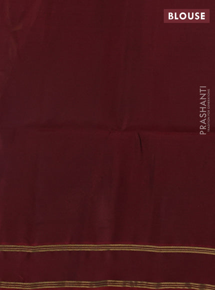 Mehendi  Green & Maroon Kanchipuram Soft Silk Saree - Buttas
