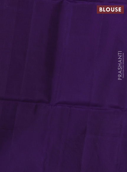 Elaichi Green & Violet Kanchipuram Soft Silk Saree - Buttas