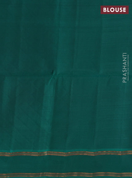 Magenta pink & Green Kanchipuram Soft Silk Saree - Buttas