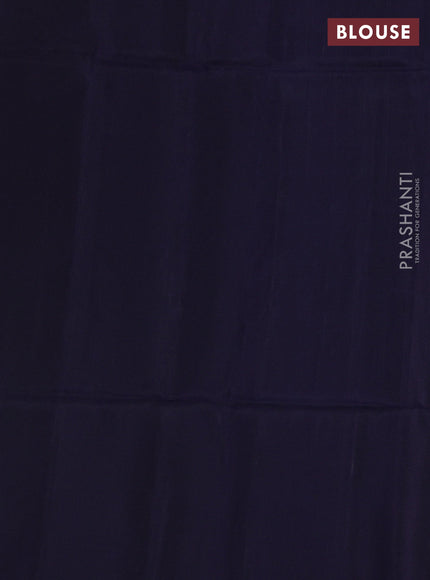 Purple & Navy Blue Kanchipuram Soft Silk Saree - Zari Weaves