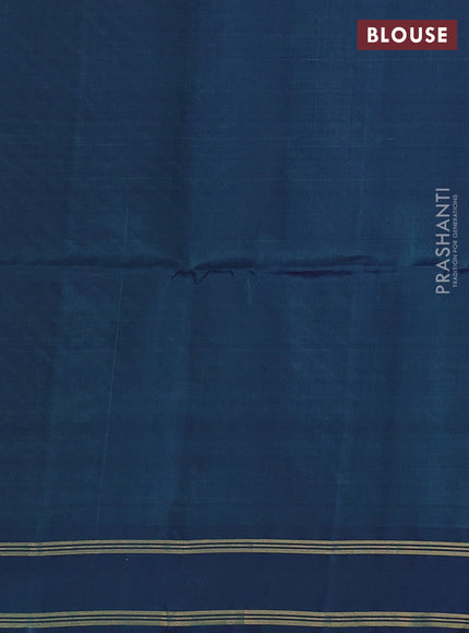 Purple & Peacock Green Kanchipuram Soft Silk Saree - Buttas