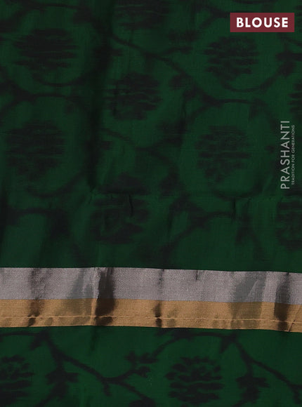 Mehendi Green & Green Kanchipuram Soft Silk Saree - Buttas