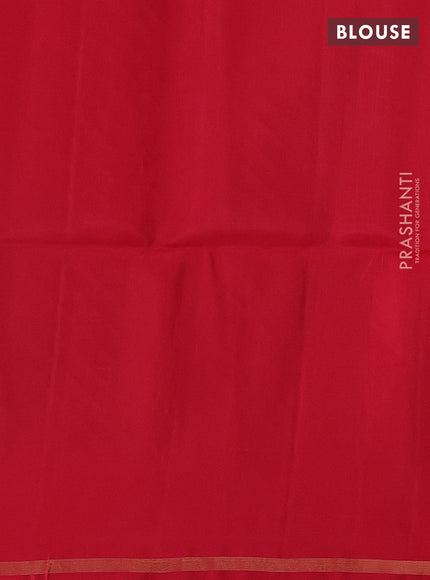Orange & Red Kanchipuram Soft Silk Saree - Buttas