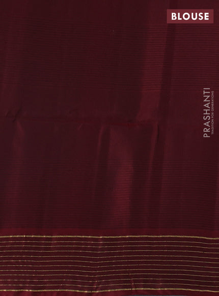 Green & Maroon Kanchipuram Soft Silk Saree - Buttas