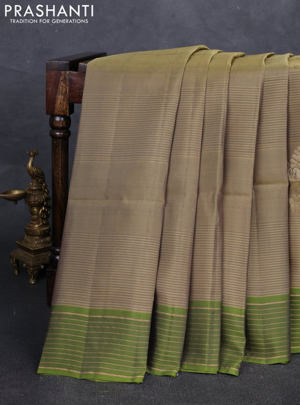 Elaichi green & green Kanchipuram Soft Silk Saree - Buttas