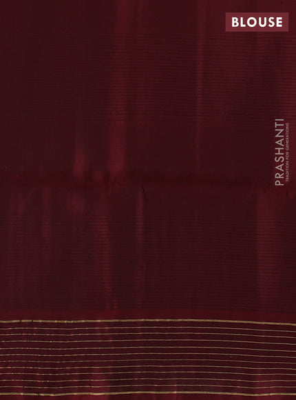 Violet & Maroon Kanchipuram Soft Silk Saree - Buttas