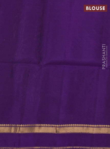 Green & Violet Kanchipuram Soft Silk Saree - Buttas