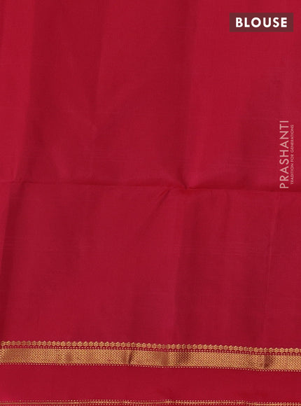 Green & Red Kanchipuram Soft Silk Saree - Buttas