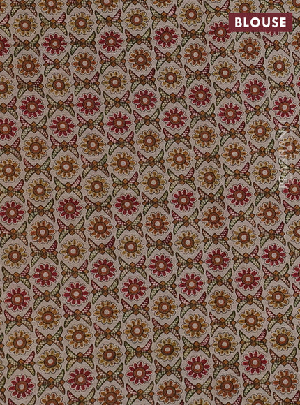 Off White & Pink Semi Tussar Saree - Embroidery Work