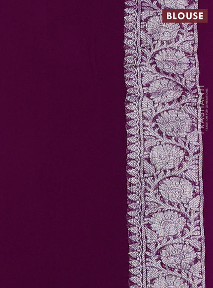 Wine Banarasi Chiffon Saree - Buttas