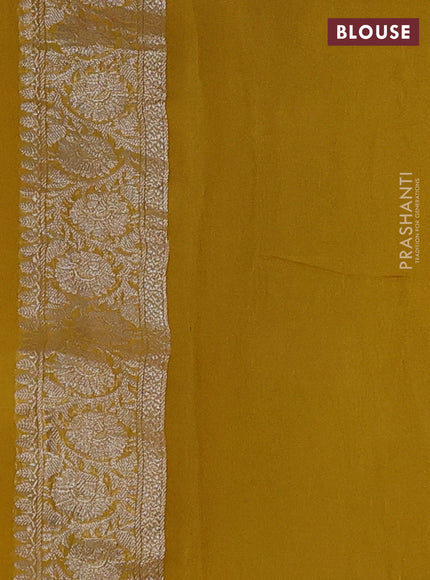 Yellow Banarasi Chiffon Saree - Buttas