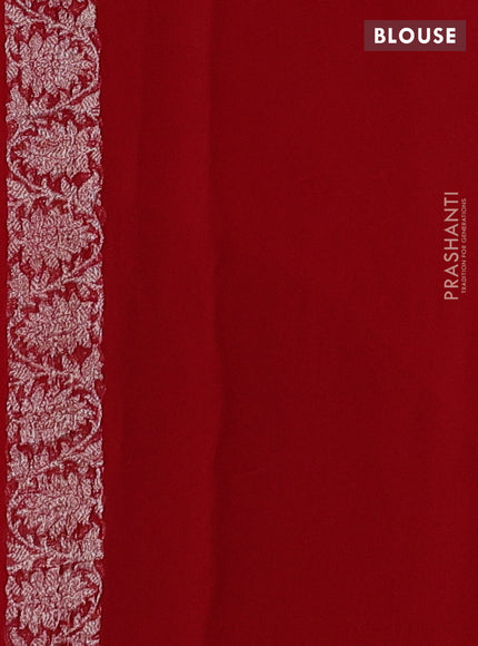 Red Banarasi Chiffon Saree - Buttas