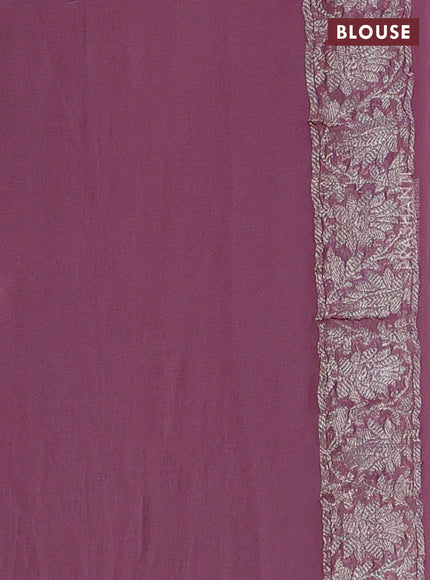 Mauve Pink Banarasi Chiffon Saree - Buttas
