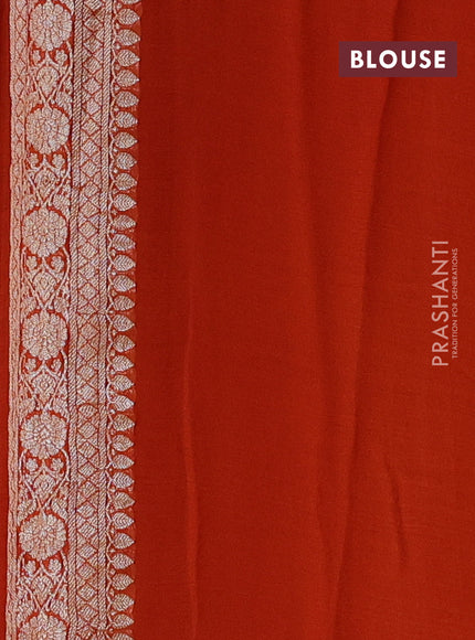 Orange Banarasi Chiffon Saree - Buttas
