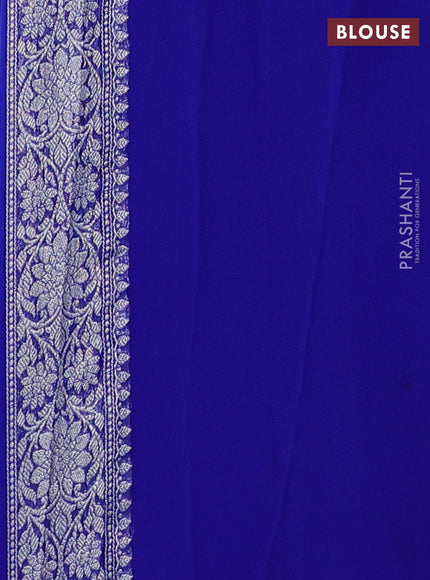 Royal Blue Banarasi Chiffon Saree - Buttas