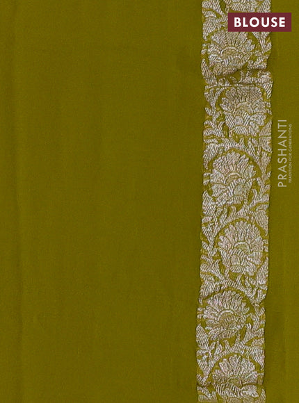 Green Banarasi Chiffon Saree - Buttas